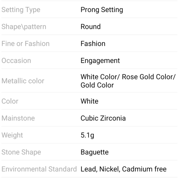 Fashion baguette CZ white/diamond 💎 color band size 7. - Picture 7 of 7